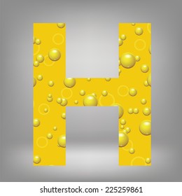 colorful illustration with beer letter H on a grey background