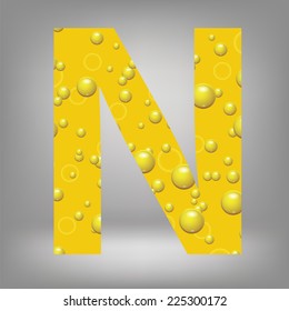 colorful illustration with beer letter N on a grey background