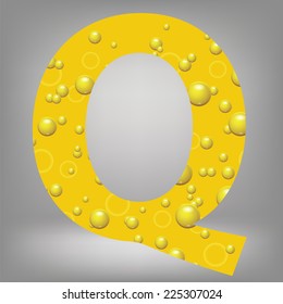 colorful illustration with beer letter O on a grey background