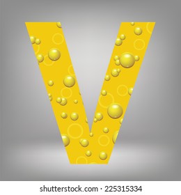 colorful illustration with beer letter V on a grey background