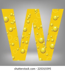 colorful illustration with beer letter W on a grey background