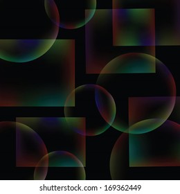 colorful illustration with  black abstract background for your design