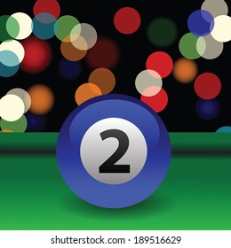 colorful illustration with blue billiard ball for your design
