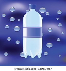colorful illustration with bottle of water for your design