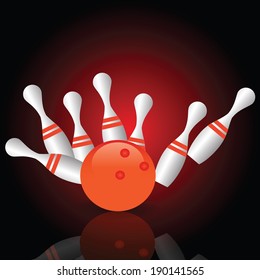 colorful illustration with bowling for your design
