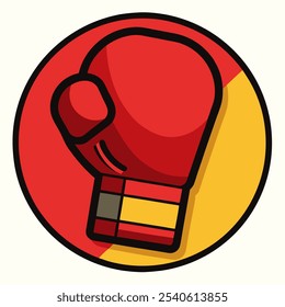 A colorful illustration of a boxing glove, perfect for adding a touch of sportiness and strength to your designs. This fun and playful graphic is ideal for sports-themed projects.