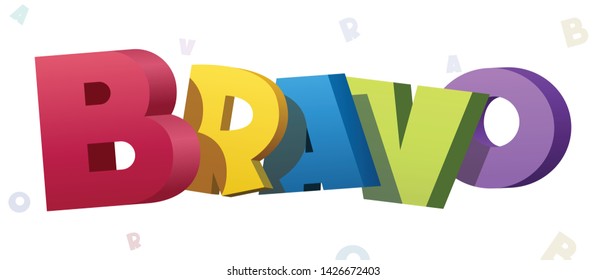 Colorful illustration of Bravo word