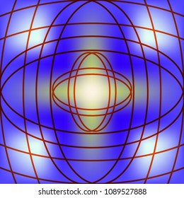 A colorful illustration with a bright element. Vector abstract composition of lines.