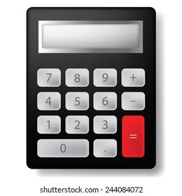 colorful illustration  with calculator  on white background