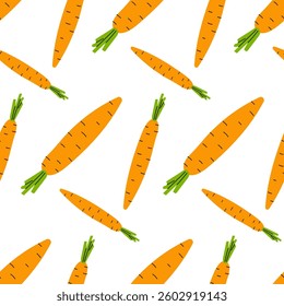 Colorful illustration of carrots arranged in a playful pattern on a white background, perfect for kitchen decor