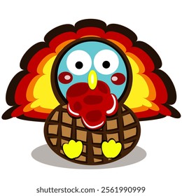 colorful illustration of cartoon animal turkey