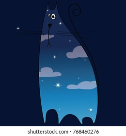 Colorful illustration of cat
