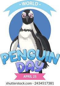 Colorful illustration celebrating World Penguin Day