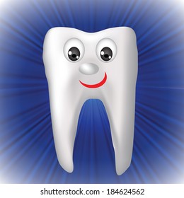 colorful illustration with cheerful tooth for your design