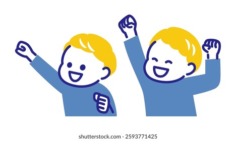 colorful illustration of cheering kids