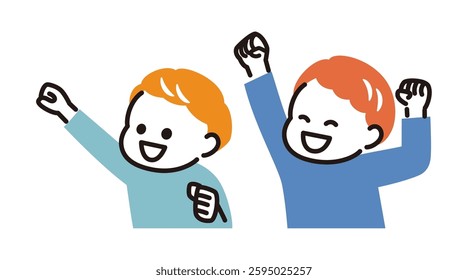 colorful illustration of cheering kids