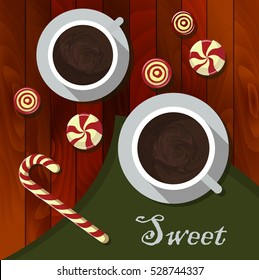 Colorful illustration of the coffee. Menu element for cafe or restaurant.