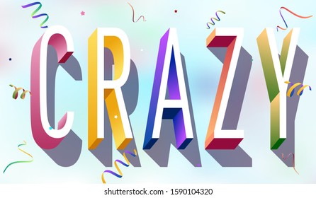 Colorful illustration of "Crazy" word