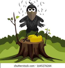 Ilustración colorida con una imagen vectorial de cuerdas y quesos