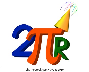 Colorful illustration to the day of pi