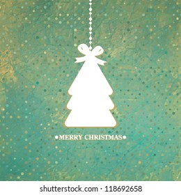 Colorful illustration with decorated blue Christmas tree. And also includes EPS 8 vector