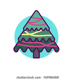 Colorful illustration of decoration christmas tree