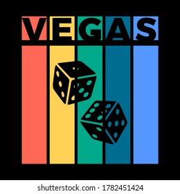 COLORFUL ILLUSTRATION OF A DICE, SLOGAN PRINT VECTOR