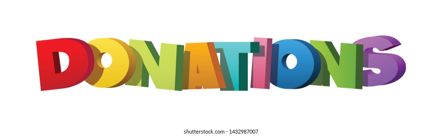 Colorful illustration of Donations word - Shutterstock ID 1432987007