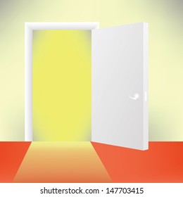 colorful illustration with door for your design