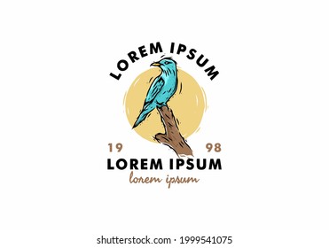 Colorful illustration drawing of bird design