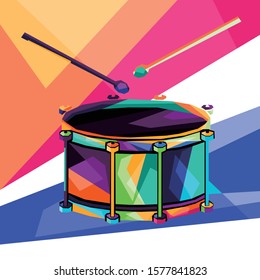 Colorful  illustration of Drum WPAP style