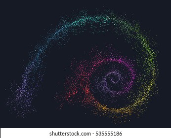 Colorful Illustration of Dust Swirls Demonstrating the Golden Ratio Concept