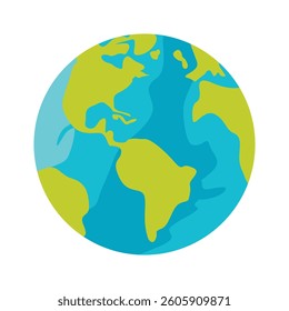 Colorful Illustration of Earth Globe