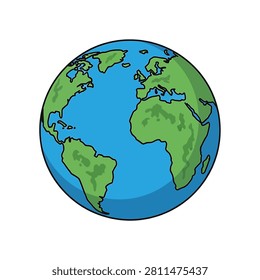 A colorful illustration of the Earth globe