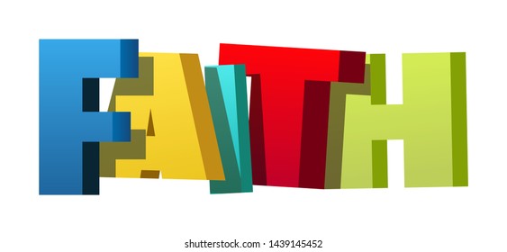 Colorful illustration of "Faith" word