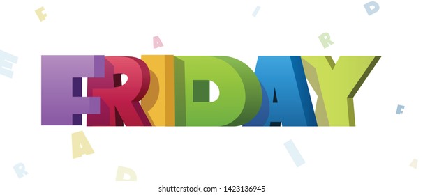 Colorful illustration of Friday word 