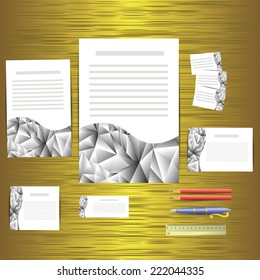 colorful illustration with geometric polygonal banner design template