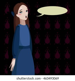 Colorful illustration of girl. 