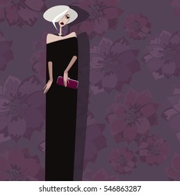 Colorful illustration of girl. 
