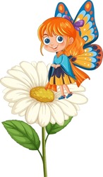 Colorful Illustration Of A Girl With Butterfly Wings