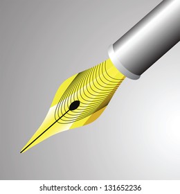colorful illustration with gold pen nib for your design
