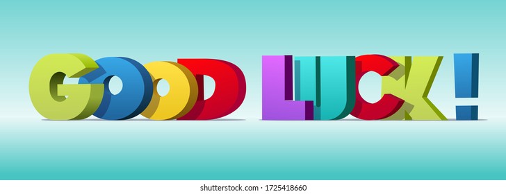 Colorful illustration of "Good Luck" text
