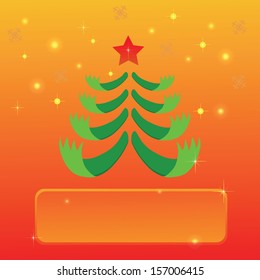 colorful illustration greeting with Christmas tree for your design