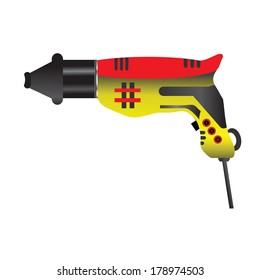 colorful illustration with hair dryer  for your design