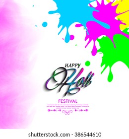colorful illustration of holi greeting card or flyer design