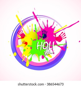 colorful illustration of holi greeting card or flyer design