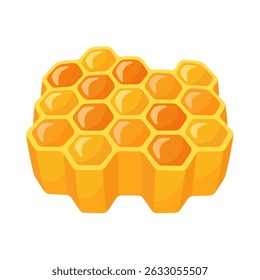 Colorful illustration of a honeycomb with golden hexagonal cells