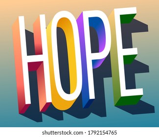 Colorful illustration of Hope word