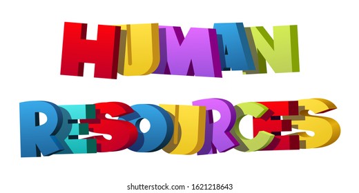 Colorful illustration of "Human Resources" text