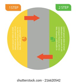 colorful illustration with info graphic business circle  on a white background